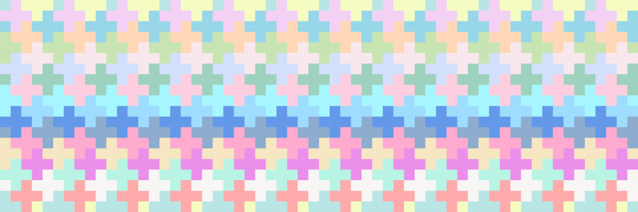 Aufkleber - horizontal multicolored pastel of cross design for pattern and background.