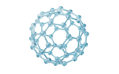 Poster - Molecule with glass material, 3d rendering.