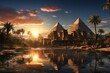 Majestic view of the Pyramids of Giza, Generative AI