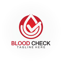 Blood drop check logo icon vector design template