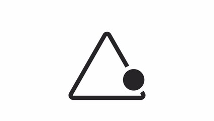 Poster - Triangle with dot rotating clockwise black and white loading animation. Refresh outline 2D cartoon preloader, flat ui element 4K video loader motion graphic. Buffering waiting animated indicator gif
