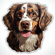 Cute, happy, dog head sticker logo, cartoon and clean style