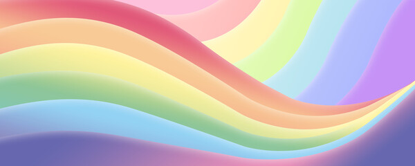 Wall Mural - colorful rainbow wave wallpaper background
