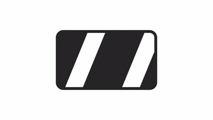 Poster - Moving stripes inside button black and white loading animation. Pattern diagonal lines outline 2D cartoon preloader, flat ui element 4K video loader motion graphic. Waiting animated indicator gif