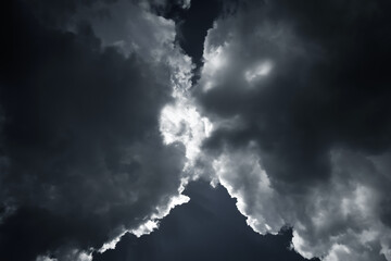 Night sky with clouds. Dark tone.