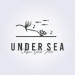 outline of under sea logo symbol icon vector illustration design