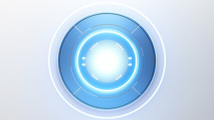 Aufkleber - blue light luminescent button isolated on the background of computer graphics website design