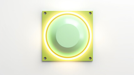 Aufkleber - green light fluorescent button isolated on the background of computer graphics website design