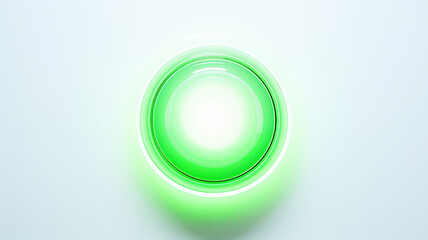 Wall Mural - green light fluorescent button isolated on the background of computer graphics website design