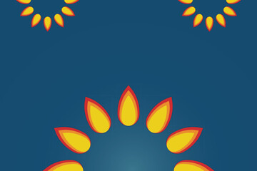 Wall Mural - Vector Diwali festival of lights symbols blue background banner or poster vector file