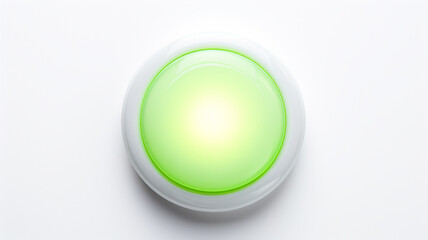 Wall Mural - green light fluorescent button isolated on the background of computer graphics website design