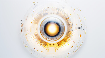 Aufkleber - white computer chip light fluorescent button isolated on the background computer graphics website design