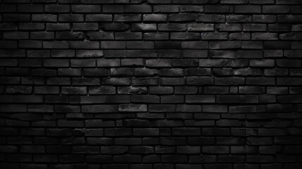 Wall Mural - black brick wall, background, vintage wall texture, blank with copy space