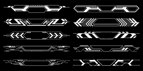 Aufkleber - Sci-fi futuristic hud dashboard display virtual reality technology screen. User Interface set. Statistics, Data information infographic. Vector graphic 0.4
