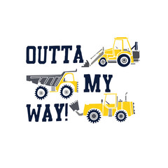 Wall Mural - outta may way truck vector print vector design