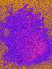 Poster - 3d rendering illustration digital background of colored particles on the surface