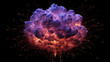 An explosion in the shape of a brain visualising the concept of the potential threats to humanity posed by artificial intelligence.