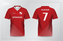 Red Jersey Shirt Template For Sport Uniform