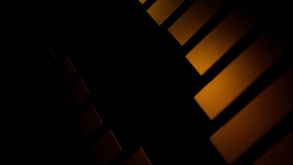 Aufkleber - Black background with orange and pink lines. Design. Slowly closing lines of orange and pink shades made in computer graphics.