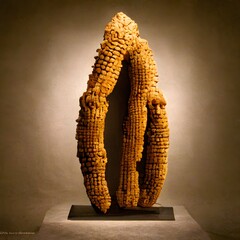 abstract sculpture of the human form made from corn cobs q 5 