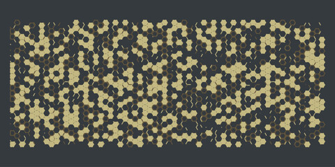 Wall Mural - Camouflage pattern with polygonal pattern and honeycombs. Design of textile products for the army.