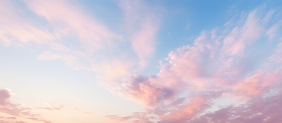 Wall Mural - dawn or sunset sky with pastel light cirrus clouds