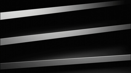 Poster - Black background with white stripes. Design. Moving horizontal stripes made in computer graphics.