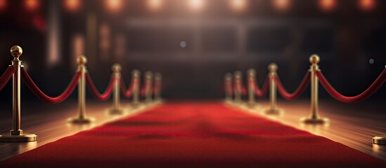 Wall Mural - illustration of gala night with red carpet and velvet ropes