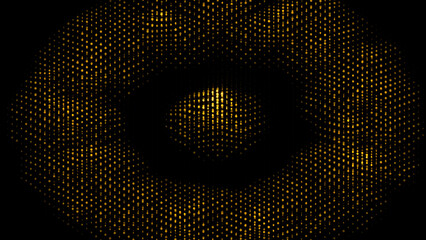 Poster - A yellow eruption of brilliance. Design. Black background with a bright glow made in 3d format.