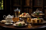 Fototapeta  - Traditional English afternoon tea spread, Generative AI.