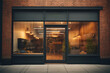Cozy Store or cafe Front Design with Brick Exterior and Window View