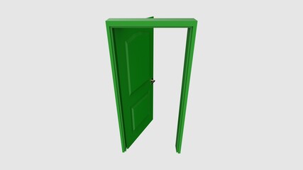 Sticker - isolated door illustration 3d rendering