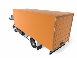 truck van transport isolated 3d rendering illustration on a white background