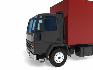 truck van transport isolated 3d rendering illustration on a white background