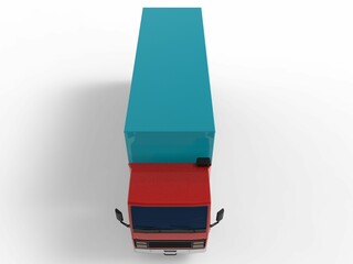 truck van transport isolated 3d rendering illustration on a white background