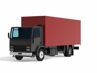 truck van transport isolated 3d rendering illustration on a white background