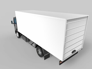 truck van transport isolated 3d rendering illustration on a white background