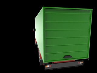 truck van transport isolated 3d rendering illustration on a white background