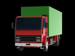 truck van transport isolated 3d rendering illustration on a white background