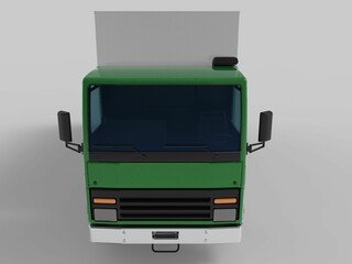 truck van transport isolated 3d rendering illustration on a white background