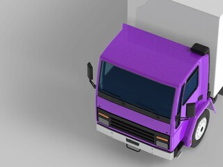 truck van transport isolated 3d rendering illustration on a white background