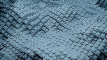 Poster - Blue light squares. Design. Small squares made in 3d format that move in different directions.