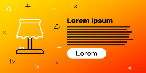 Poster - line table lamp icon isolated on yellow background. colorful outline concept. vector