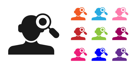 Poster - Black Finding a problem in psychology icon isolated on white background. Set icons colorful. Vector