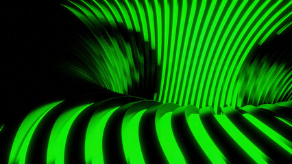 Poster - Dizzying moving spiral of stripes. Design. Spiral tunnel moves with stripes on black background. Abstract 3d tunnel with moving waves stripes