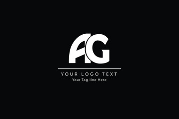 Wall Mural - AG elegant logo template in White  color, vector file .eps 10, text and color is easy to edit