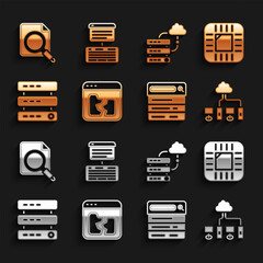 Poster - set broken file, processor with cpu, computer network, search engine, server, data, web hosting, net