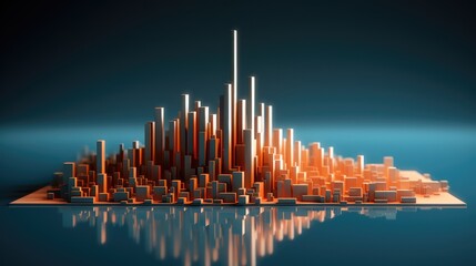 Aufkleber - Business increase arrow graph corporate future growth, Business growth concept in allusive graph chart showing marketing sales profit increasing to future target.