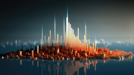 Aufkleber - Business increase arrow graph corporate future growth, Business growth concept in allusive graph chart showing marketing sales profit increasing to future target.