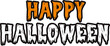 Happy Halloween horror text styling, PNG file no background
